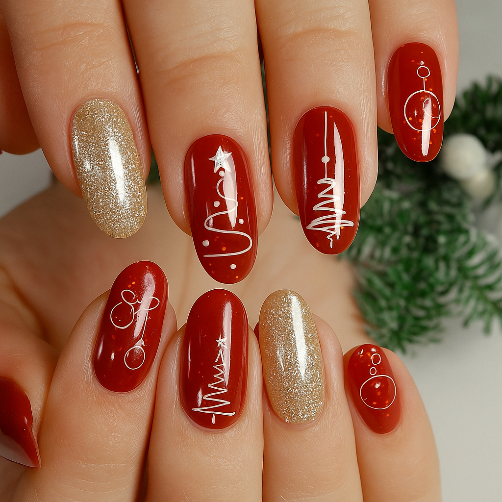 Red & Gold Holiday Charm