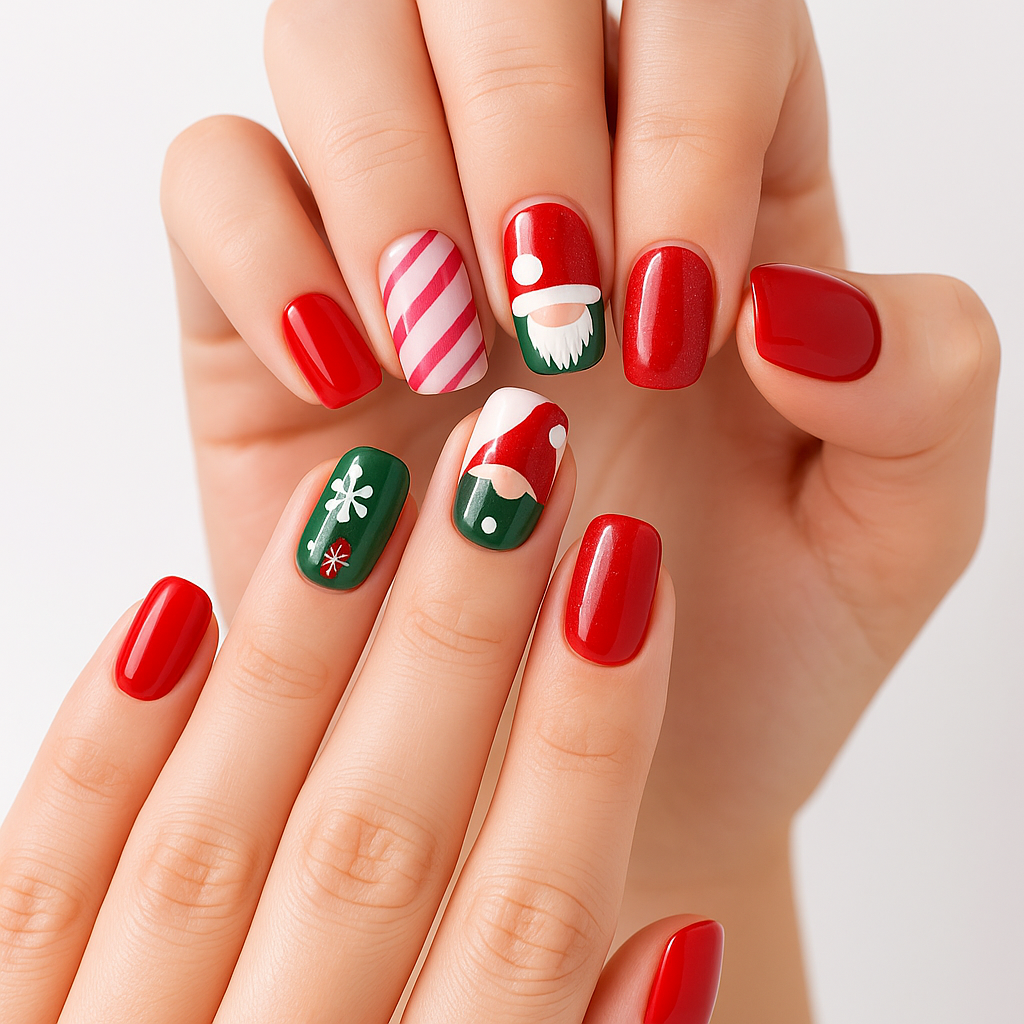 Gingerbread Holiday Press On Nails