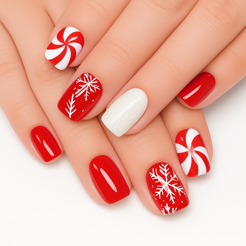 Gingerbread Holiday Press On Nails