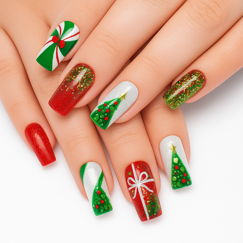 Gingerbread Holiday Press On Nails