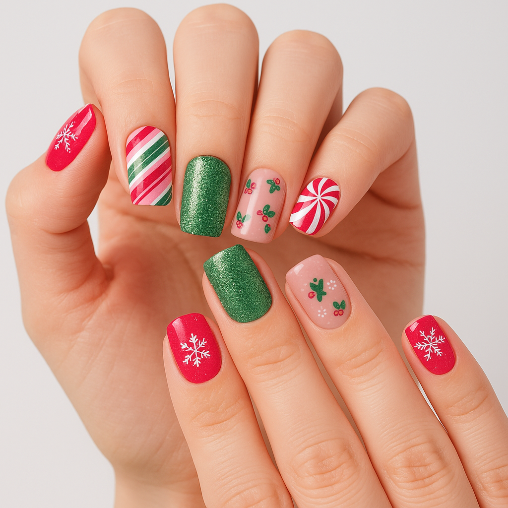 Gingerbread Holiday Press On Nails