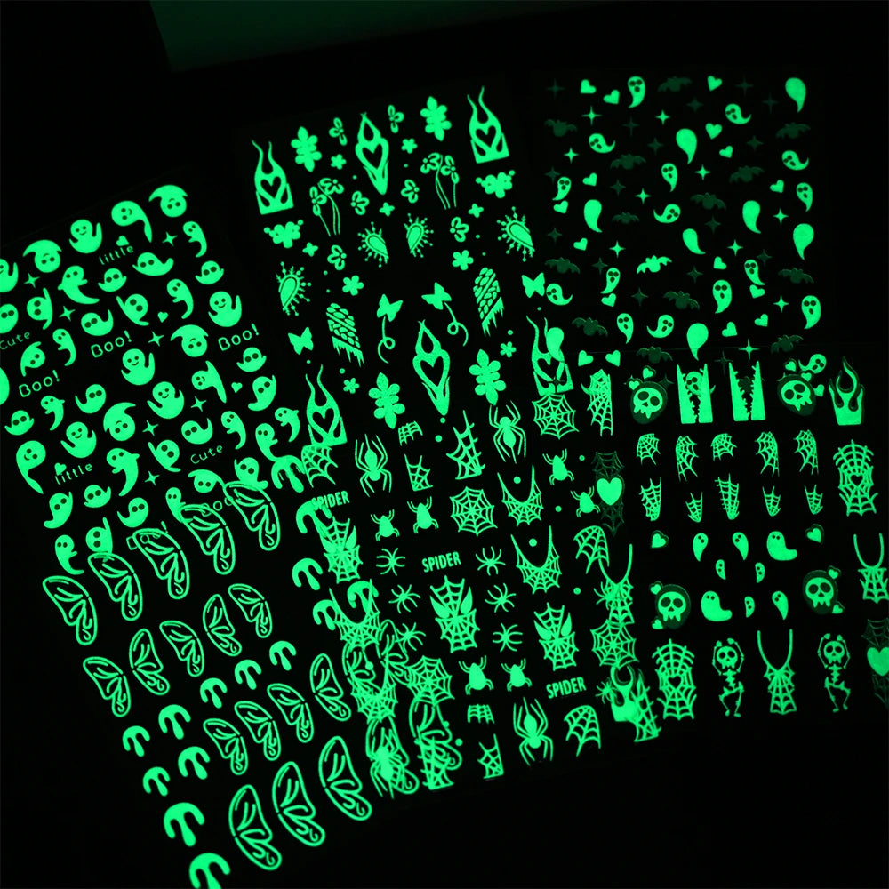 Phantom Glow Glow-in-the-Dark Halloween Nail Stickers