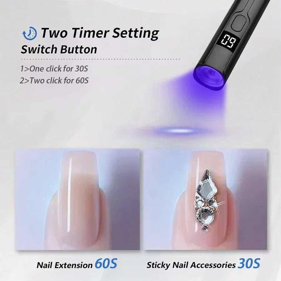 NailGlow™ Mini UV Lamp – Fast-Cure Manicure Dryer
