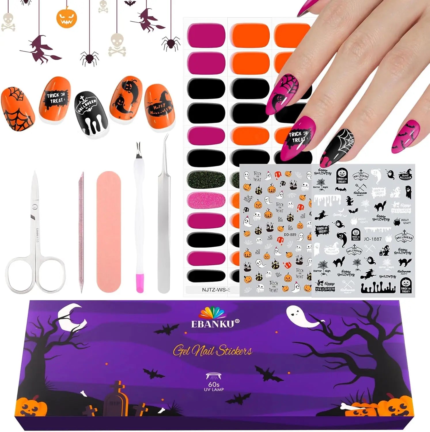 Pumpkin Spell Halloween Gel Nail Strips