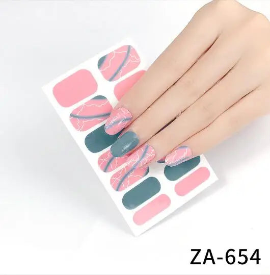 Nail Stickers DIY Decals For Nail Art Wraps Women Beauty Full Cover Nail Manicures Decorations Uñas Postizas Press On Nails