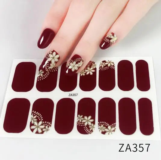 Nail Stickers DIY Decals For Nail Art Wraps Women Beauty Full Cover Nail Manicures Decorations Uñas Postizas Press On Nails