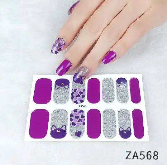 Nail Stickers DIY Decals For Nail Art Wraps Women Beauty Full Cover Nail Manicures Decorations Uñas Postizas Press On Nails