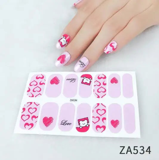 Nail Stickers DIY Decals For Nail Art Wraps Women Beauty Full Cover Nail Manicures Decorations Uñas Postizas Press On Nails