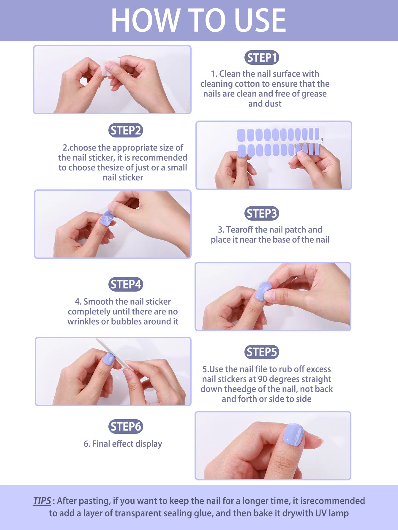 16Tips/8 Sheet Full Cover Nail Stickers Glitter Nail Polish Strips Sparkling Red Self Adhesive DIY Manicure Art Decoration