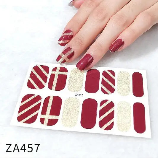 Nail Stickers DIY Decals For Nail Art Wraps Women Beauty Full Cover Nail Manicures Decorations Uñas Postizas Press On Nails