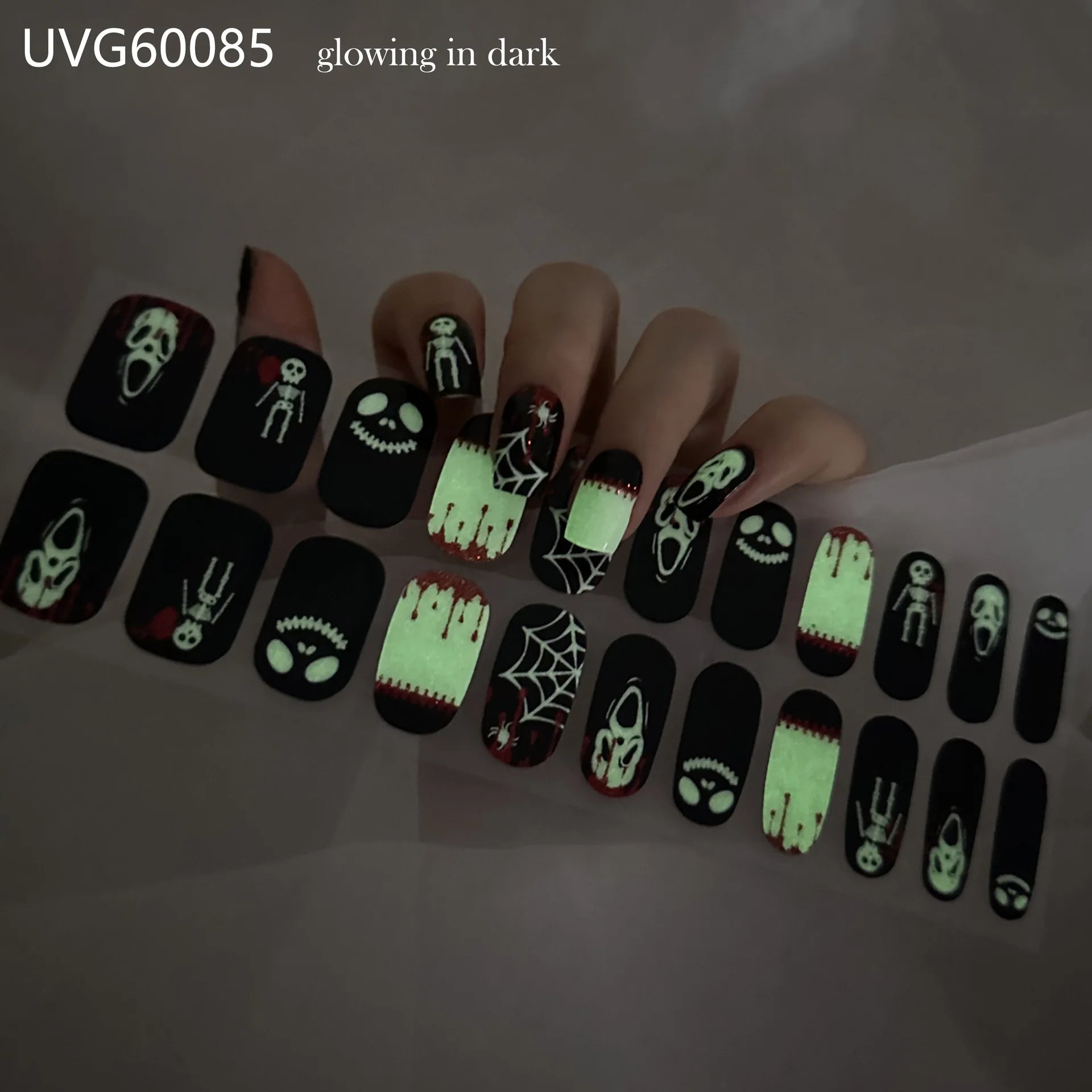 Glow Haunt Halloween Gel Nail Stickers