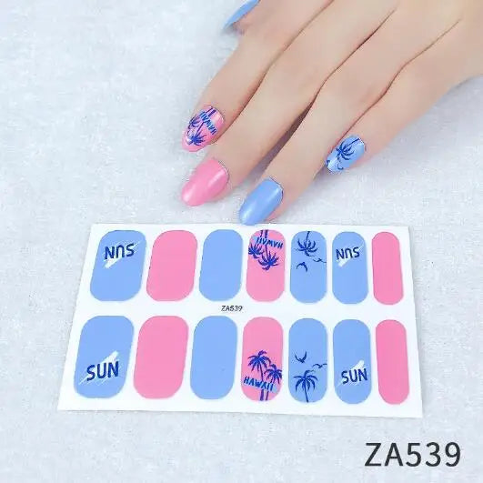 Nail Stickers DIY Decals For Nail Art Wraps Women Beauty Full Cover Nail Manicures Decorations Uñas Postizas Press On Nails