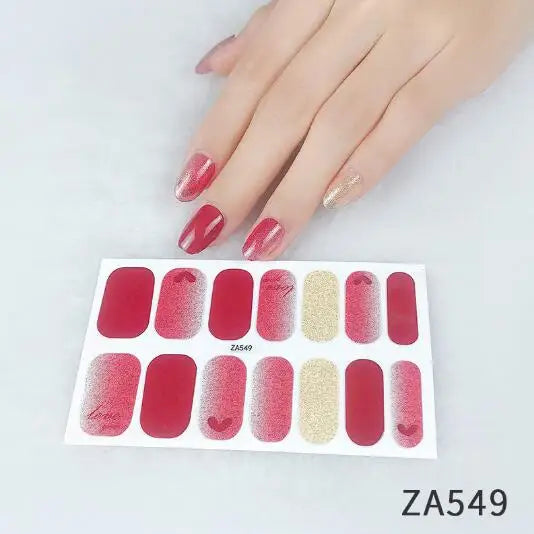 Nail Stickers DIY Decals For Nail Art Wraps Women Beauty Full Cover Nail Manicures Decorations Uñas Postizas Press On Nails