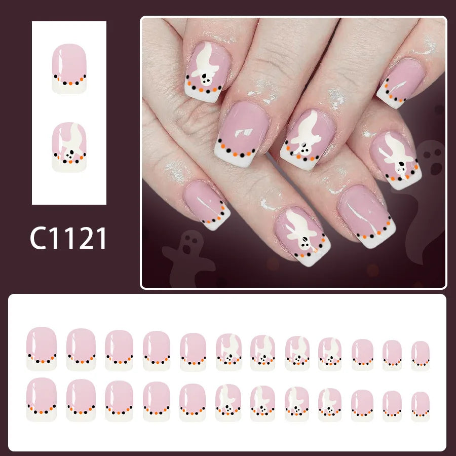 Wicked White Halloween Nails