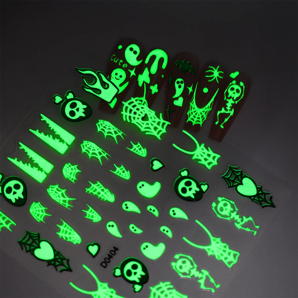 Phantom Glow Glow-in-the-Dark Halloween Nail Stickers