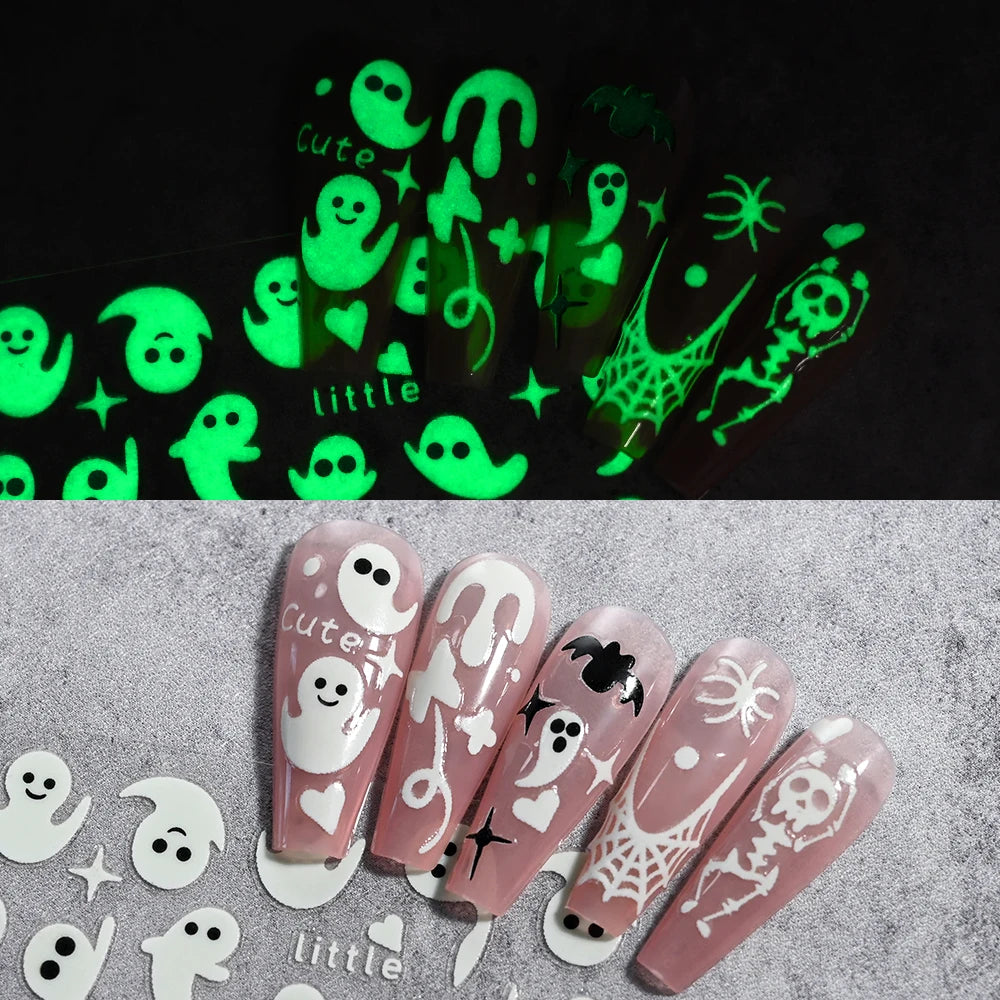 Phantom Glow Glow-in-the-Dark Halloween Nail Stickers
