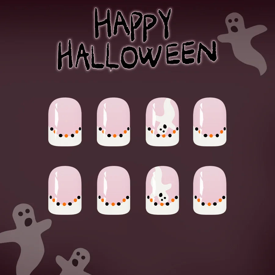 Wicked White Halloween Nails