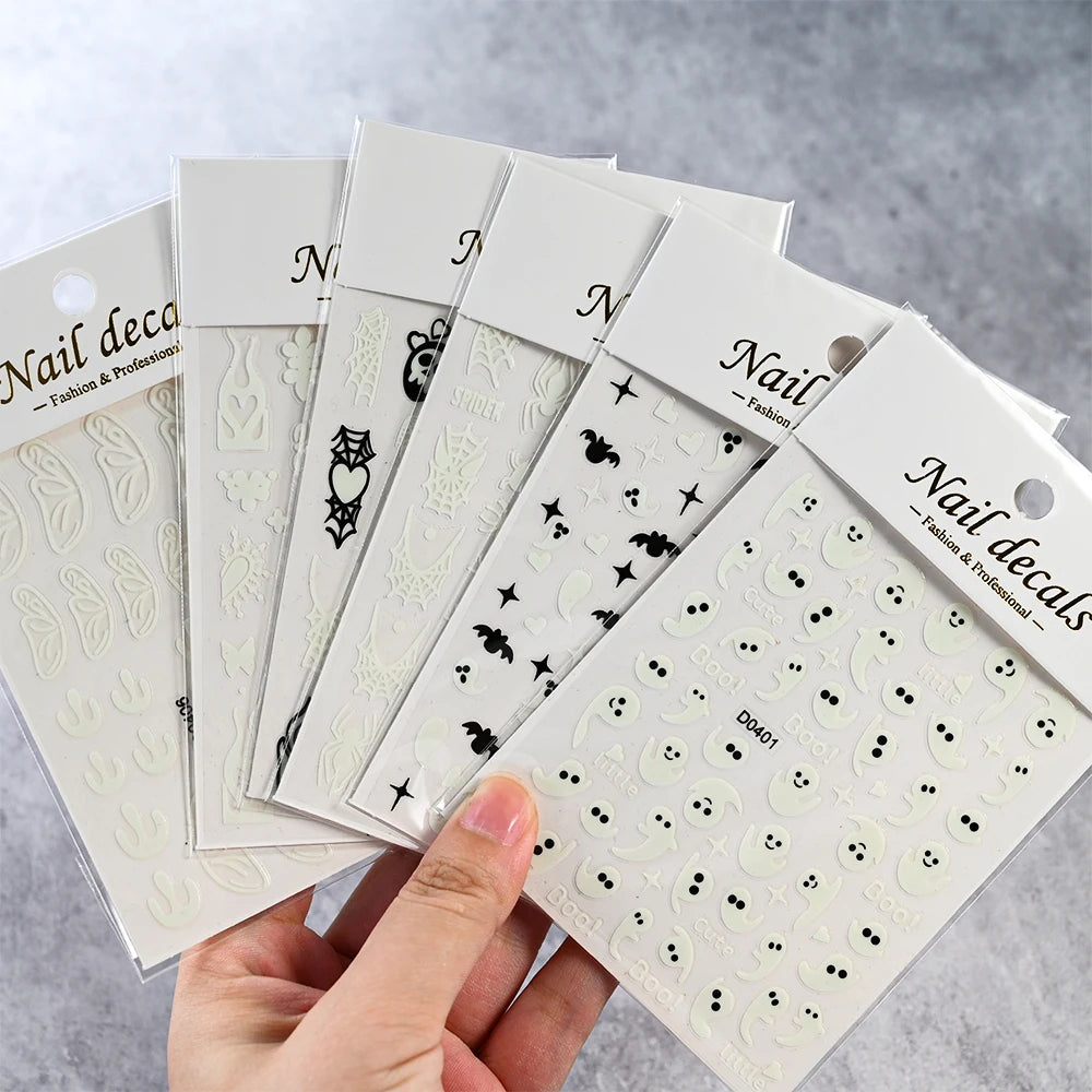 Phantom Glow Glow-in-the-Dark Halloween Nail Stickers