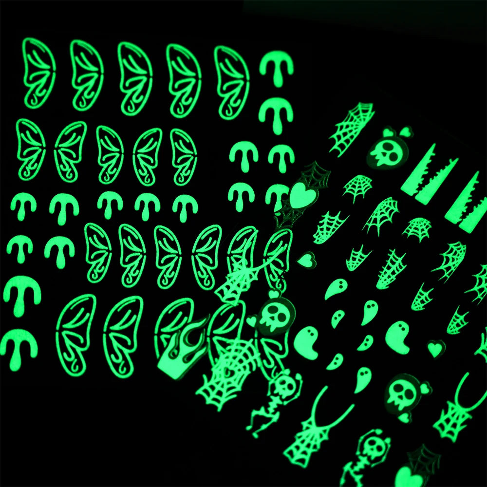 Phantom Glow Glow-in-the-Dark Halloween Nail Stickers