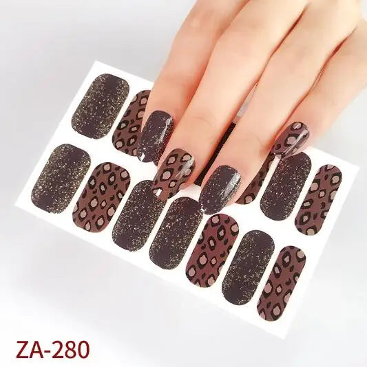Nail Stickers DIY Decals For Nail Art Wraps Women Beauty Full Cover Nail Manicures Decorations Uñas Postizas Press On Nails