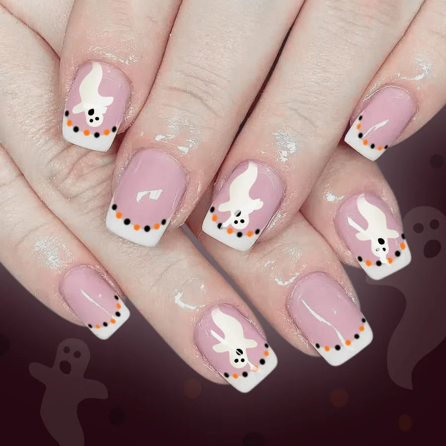 Wicked White Halloween Nails