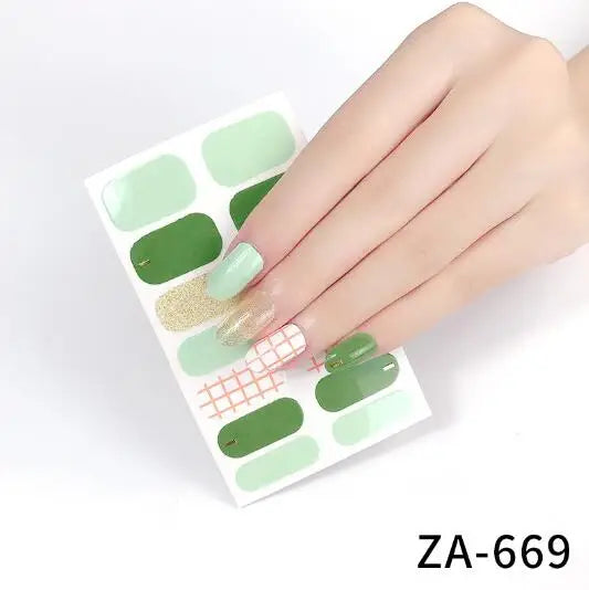 Nail Stickers DIY Decals For Nail Art Wraps Women Beauty Full Cover Nail Manicures Decorations Uñas Postizas Press On Nails