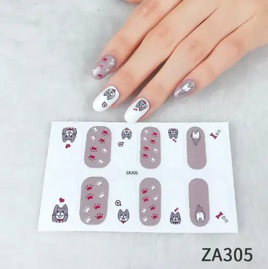 Nail Stickers DIY Decals For Nail Art Wraps Women Beauty Full Cover Nail Manicures Decorations Uñas Postizas Press On Nails