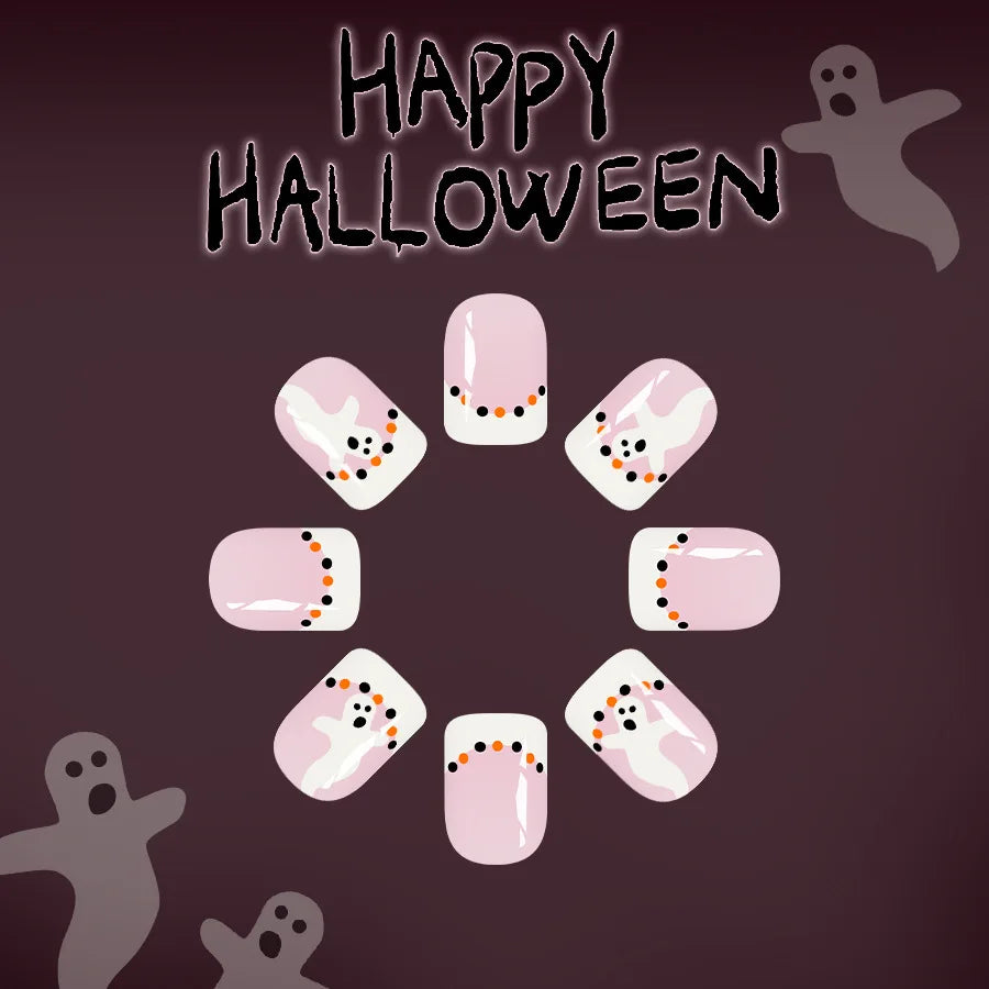 Wicked White Halloween Nails