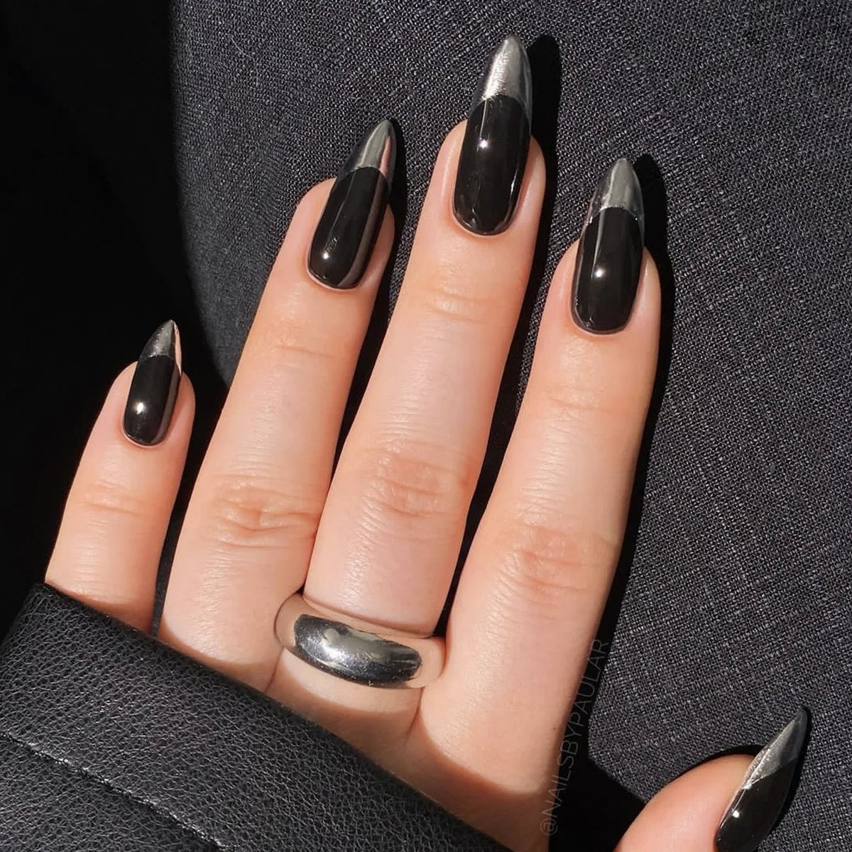 Ghostly Glow Almond Press-On Nails