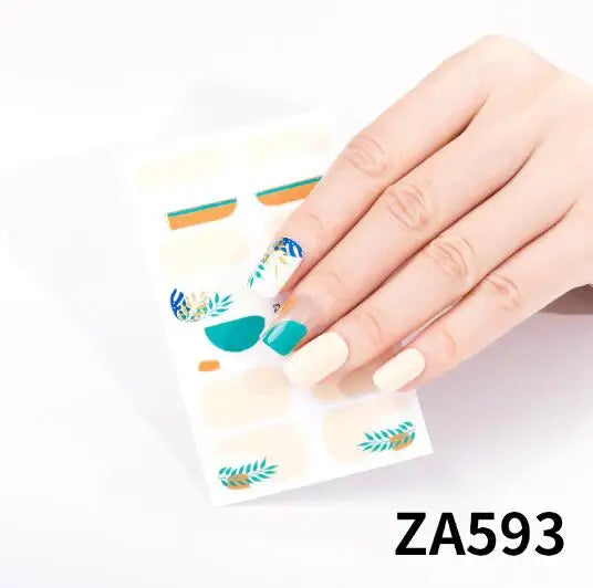 Nail Stickers DIY Decals For Nail Art Wraps Women Beauty Full Cover Nail Manicures Decorations Uñas Postizas Press On Nails