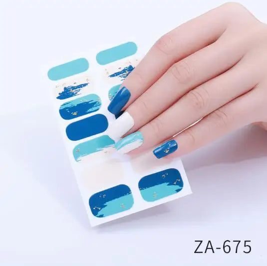 Nail Stickers DIY Decals For Nail Art Wraps Women Beauty Full Cover Nail Manicures Decorations Uñas Postizas Press On Nails