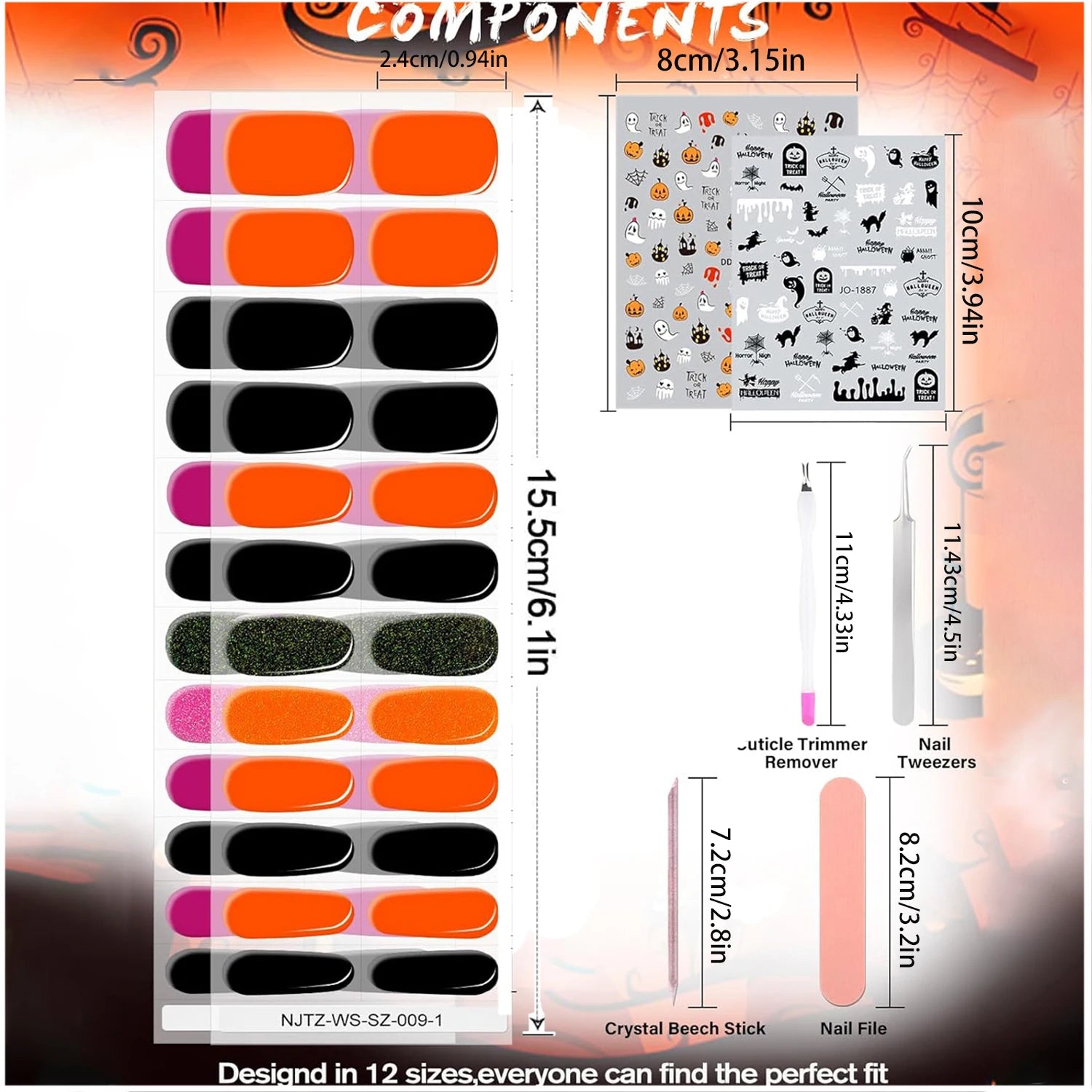 Pumpkin Spell Halloween Gel Nail Strips