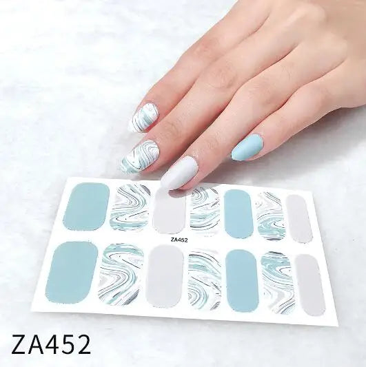 Nail Stickers DIY Decals For Nail Art Wraps Women Beauty Full Cover Nail Manicures Decorations Uñas Postizas Press On Nails