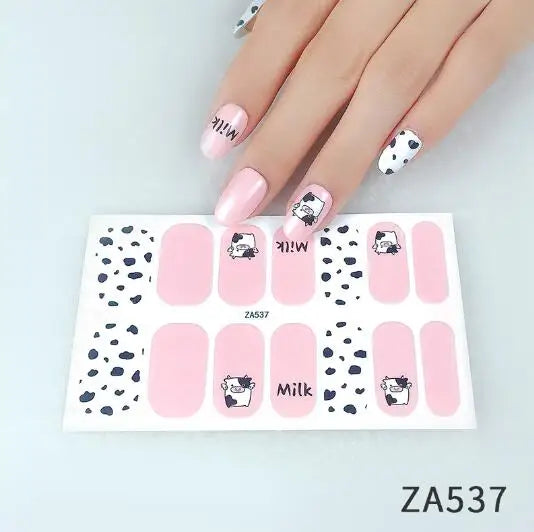 Nail Stickers DIY Decals For Nail Art Wraps Women Beauty Full Cover Nail Manicures Decorations Uñas Postizas Press On Nails
