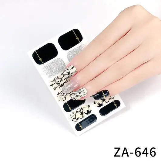 Nail Stickers DIY Decals For Nail Art Wraps Women Beauty Full Cover Nail Manicures Decorations Uñas Postizas Press On Nails