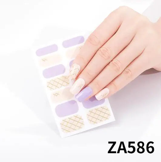 Nail Stickers DIY Decals For Nail Art Wraps Women Beauty Full Cover Nail Manicures Decorations Uñas Postizas Press On Nails
