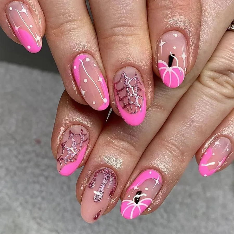 Midnight Charm Red Rhinestone Nails