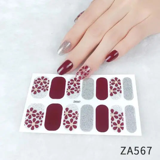 Nail Stickers DIY Decals For Nail Art Wraps Women Beauty Full Cover Nail Manicures Decorations Uñas Postizas Press On Nails