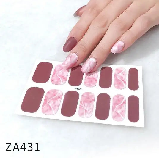 Nail Stickers DIY Decals For Nail Art Wraps Women Beauty Full Cover Nail Manicures Decorations Uñas Postizas Press On Nails