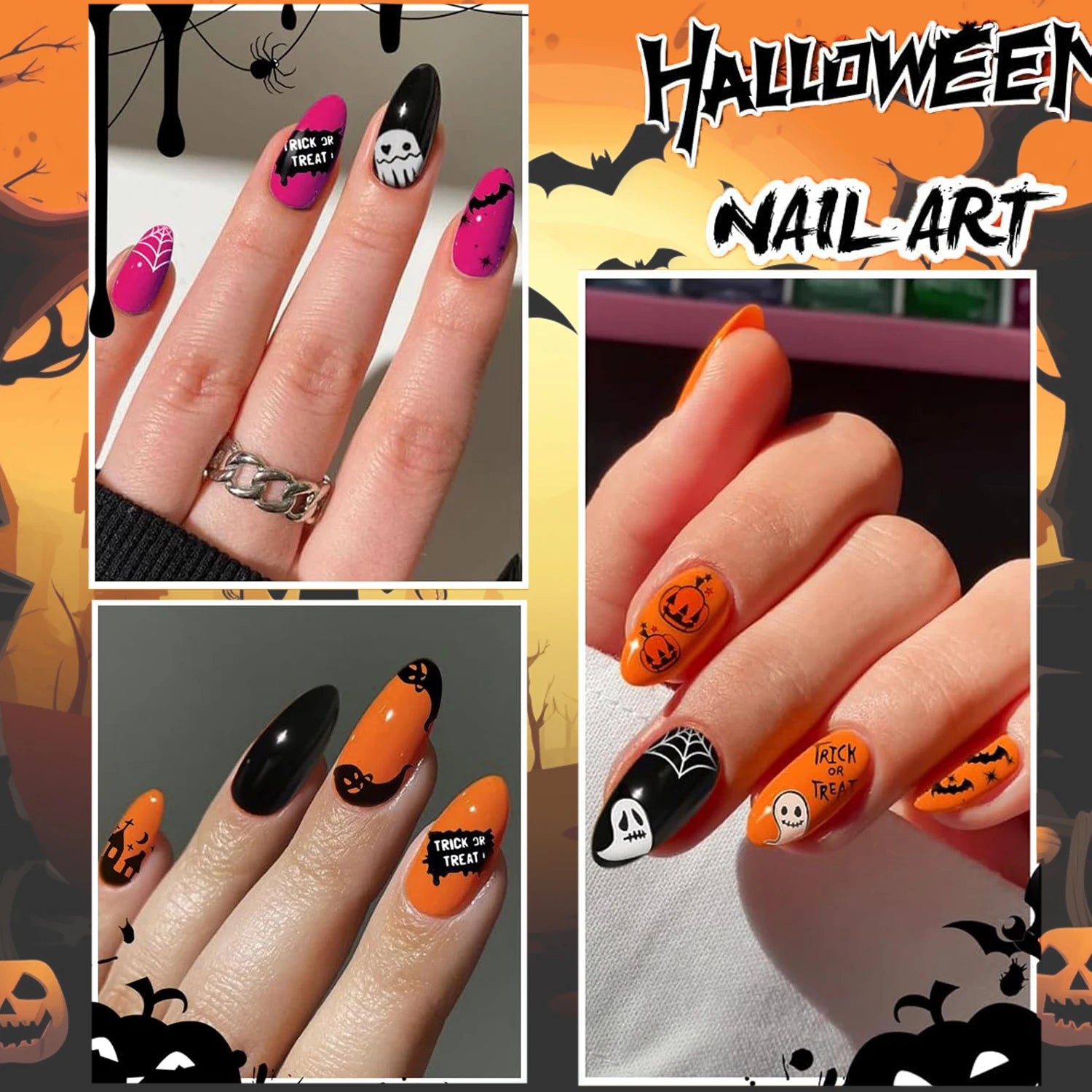 Pumpkin Spell Halloween Gel Nail Strips