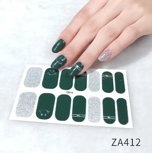 Nail Stickers DIY Decals For Nail Art Wraps Women Beauty Full Cover Nail Manicures Decorations Uñas Postizas Press On Nails