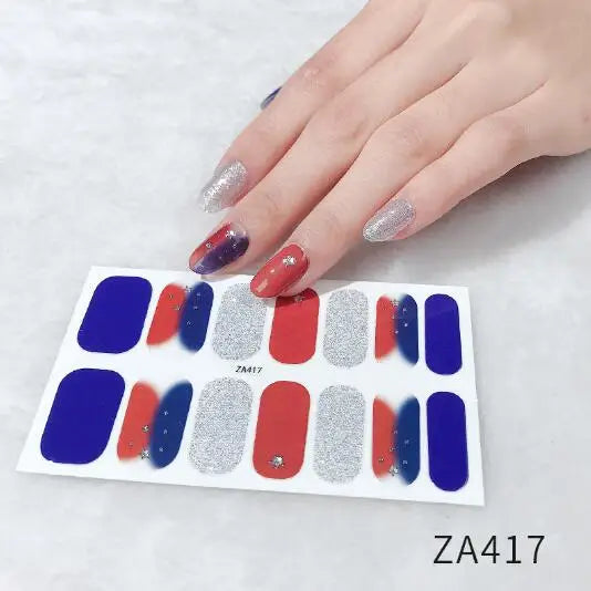Nail Stickers DIY Decals For Nail Art Wraps Women Beauty Full Cover Nail Manicures Decorations Uñas Postizas Press On Nails