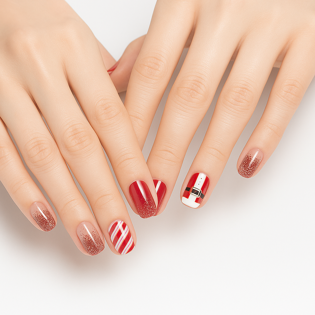 Gingerbread Holiday Press On Nails