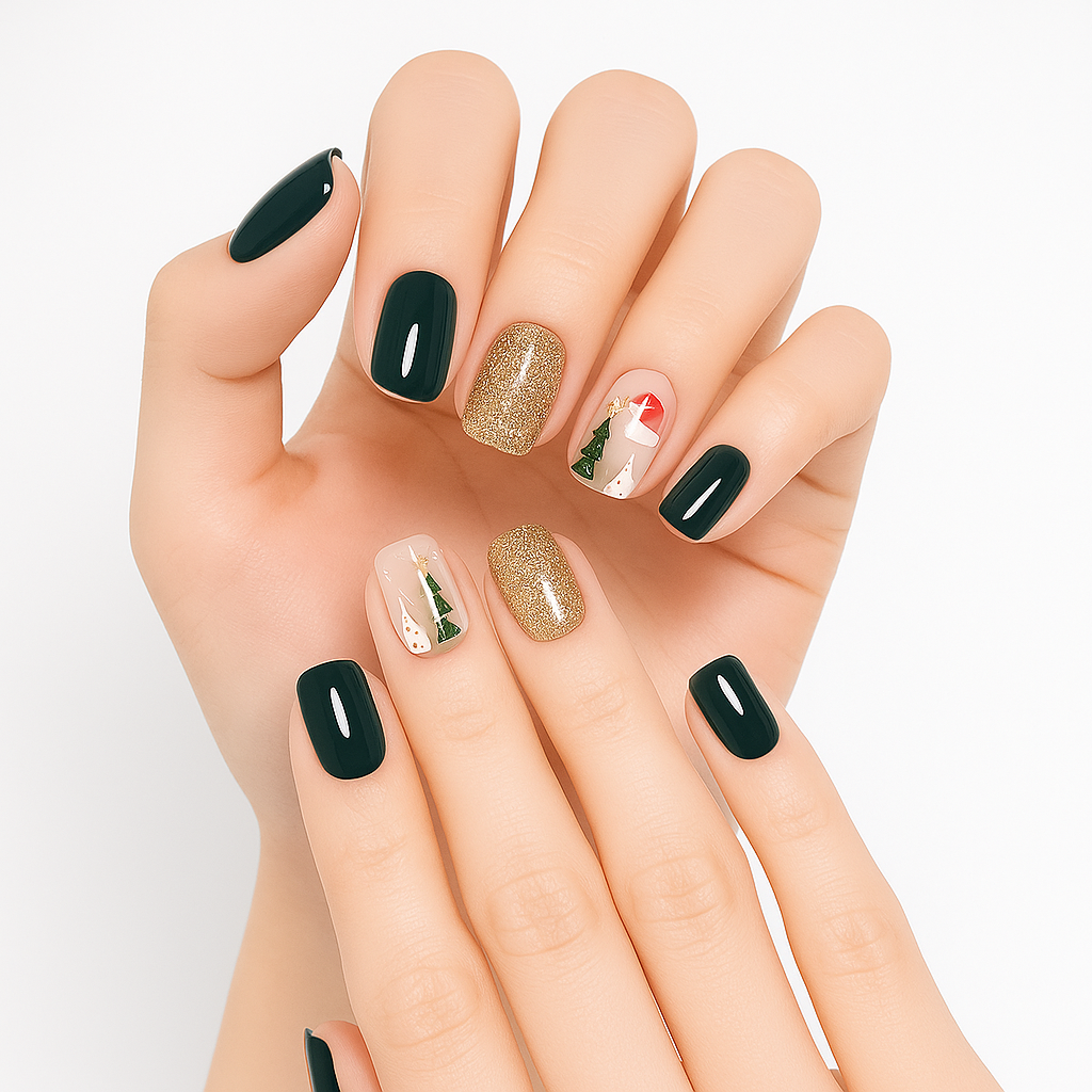 Gingerbread Holiday Press On Nails